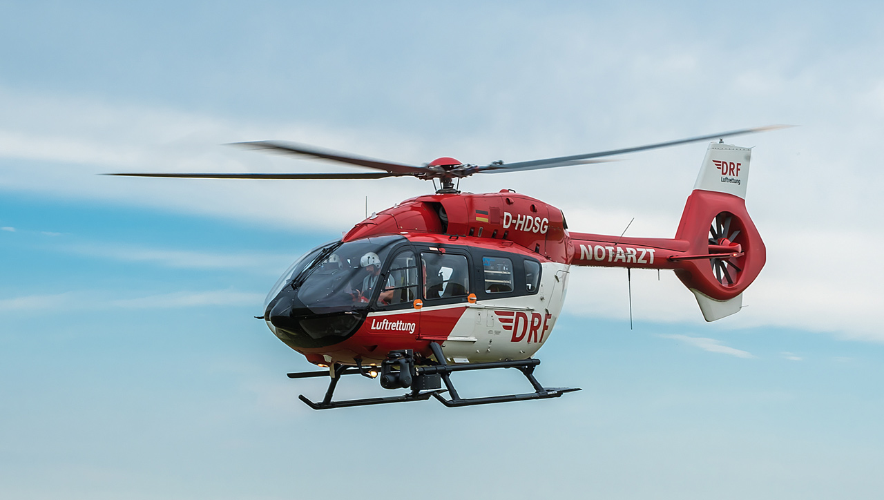 Hubschrauber H145 im Einsatz (Credit DRF Luftrettung)