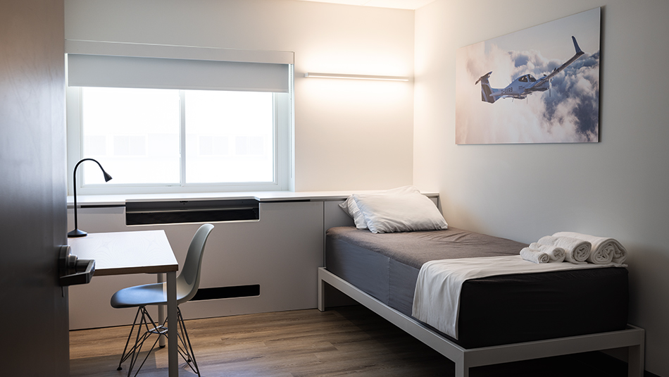 A red brick building.